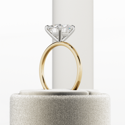 1.0-3.0 CT Cushion Lab Grown Diamond Solitaire Setting Engagement Ring
