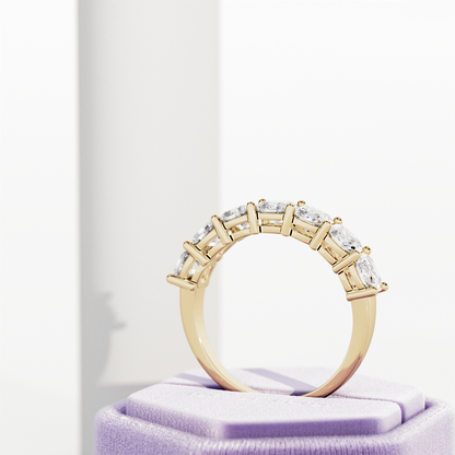 2.10 TCW Cushion Half Eternity Lab Grown Diamond Wedding Band