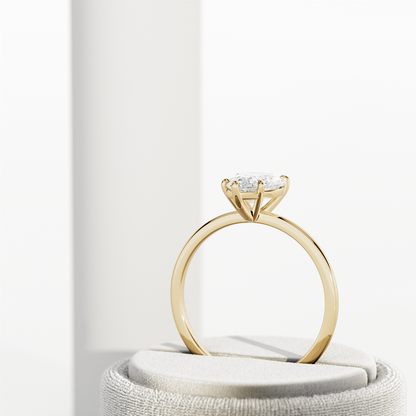 1.0-3.0 CT Pear Cut Lab Grown Diamond solitaire Engagement Ring