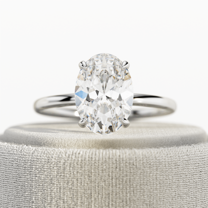 1.0-3.0 CT Oval cut Lab Grown Diamond Solitaire Engagement Ring