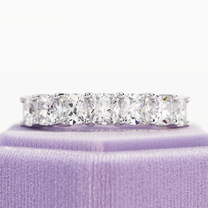 2.10 TCW Cushion Half Eternity Lab Grown Diamond Wedding Band