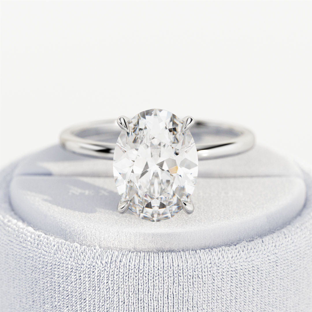 1.0-3.0 CT Oval cut Lab Grown Diamond Solitaire Engagement Ring