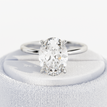 1.0-3.0 CT Oval cut Lab Grown Diamond Solitaire Engagement Ring