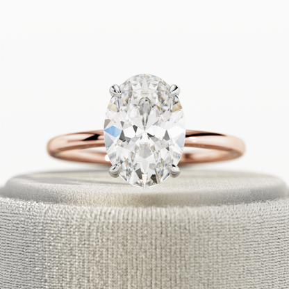 1.0-3.0 CT Oval cut Lab Grown Diamond Solitaire Engagement Ring