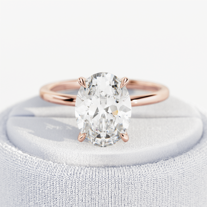 1.0-3.0 CT Oval cut Lab Grown Diamond Solitaire Engagement Ring