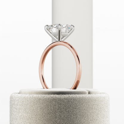 1.0-3.0 CT Cushion Lab Grown Diamond Solitaire Setting Engagement Ring