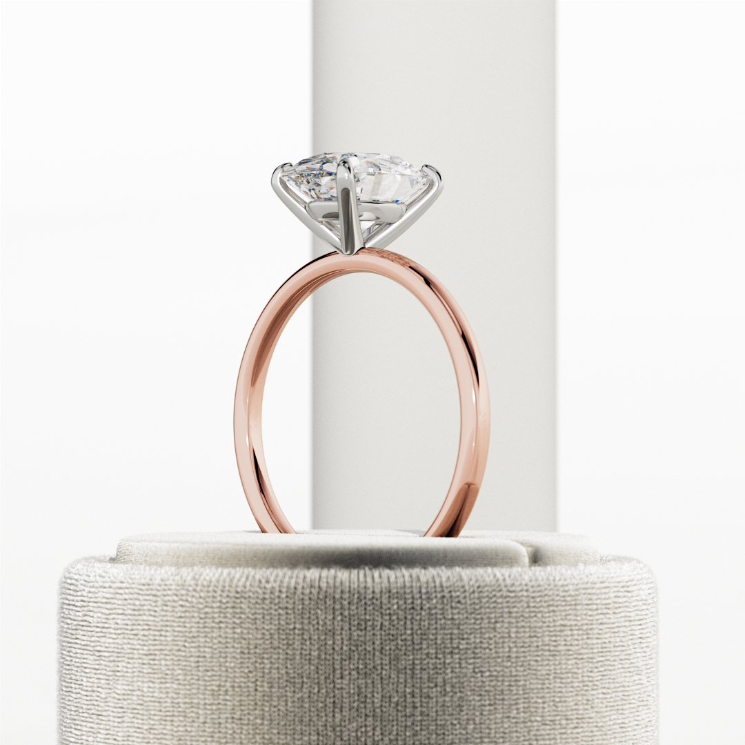 1.0-3.0 CT Oval cut Lab Grown Diamond Solitaire Engagement Ring