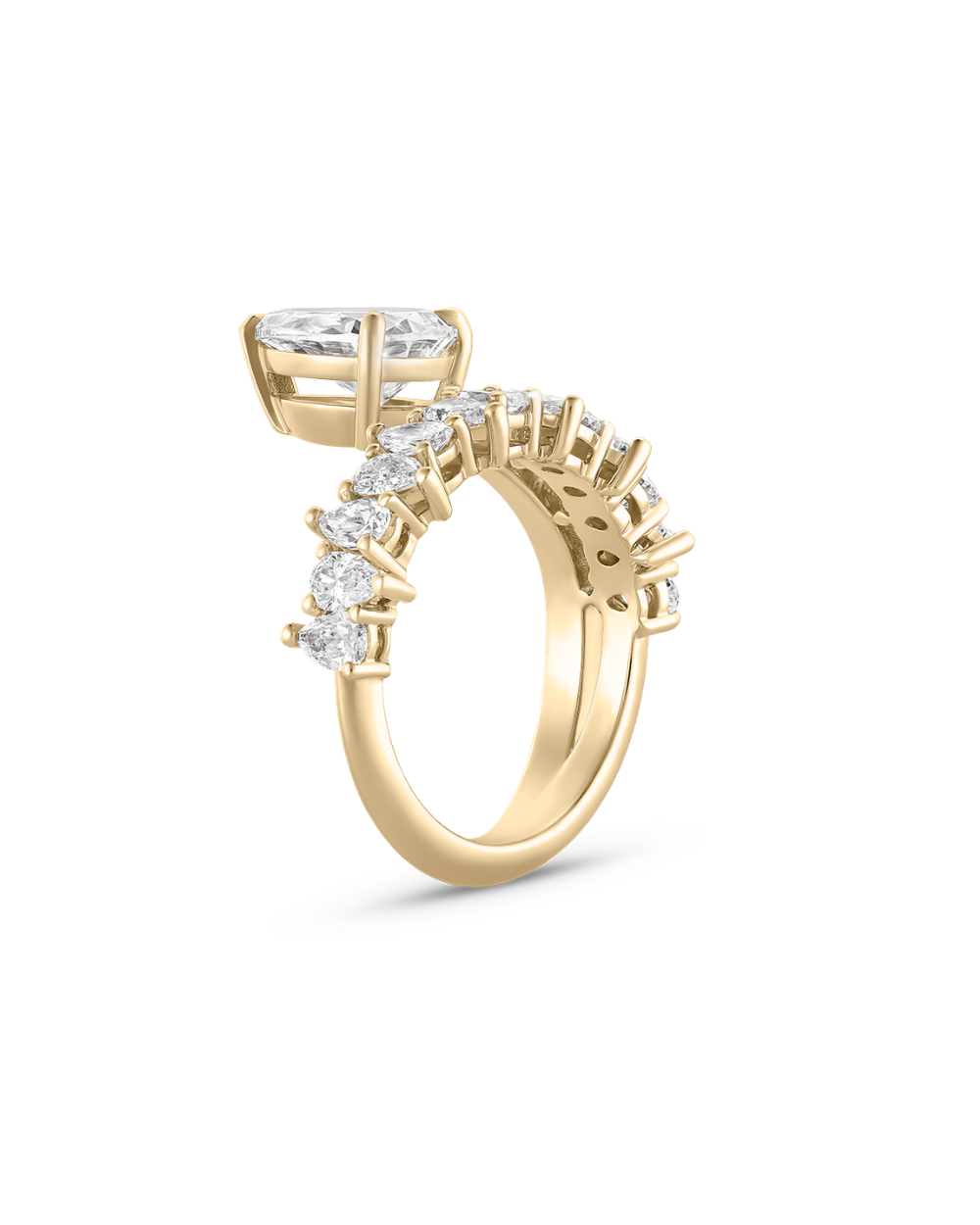 Odette- Pear Wrap Style Lab Grown Diamond Engagement Ring