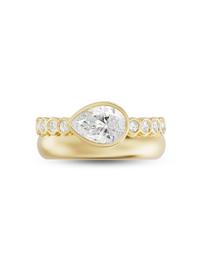 Nadine- Pear Attach Double Band Style Lab Grown Diamond Engagement Ring