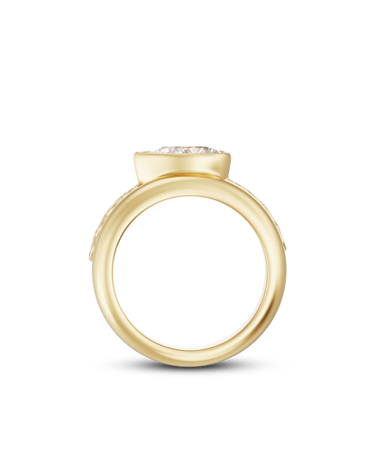 Nadine- Pear Attach Double Band Style Lab Grown Diamond Engagement Ring