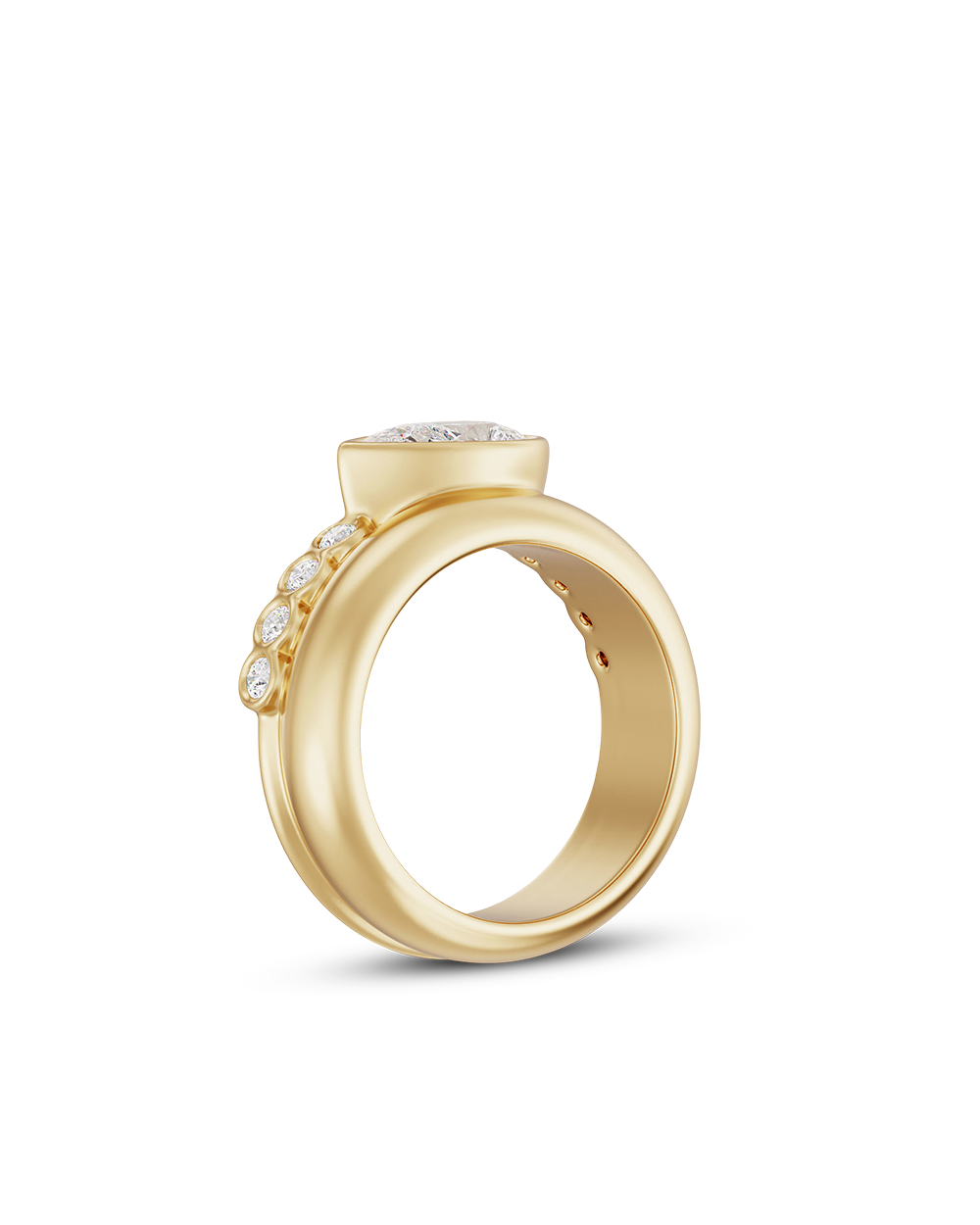 Nadine- Pear Attach Double Band Style Lab Grown Diamond Engagement Ring