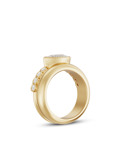 Nadine- Pear Attach Double Band Style Lab Grown Diamond Engagement Ring