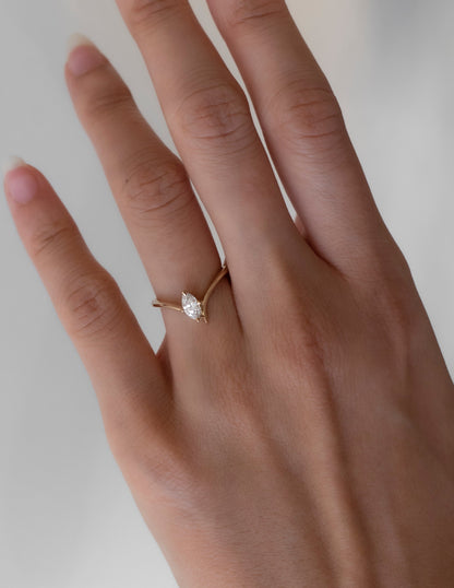 0.50 -1.50 CT Marquise Shape Lab Grown Diamond Solitaire Engagement Ring