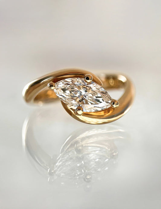 0.50 -1.50 CT Marquise Cut Lab Grown Diamond Solitaire Engagement Ring