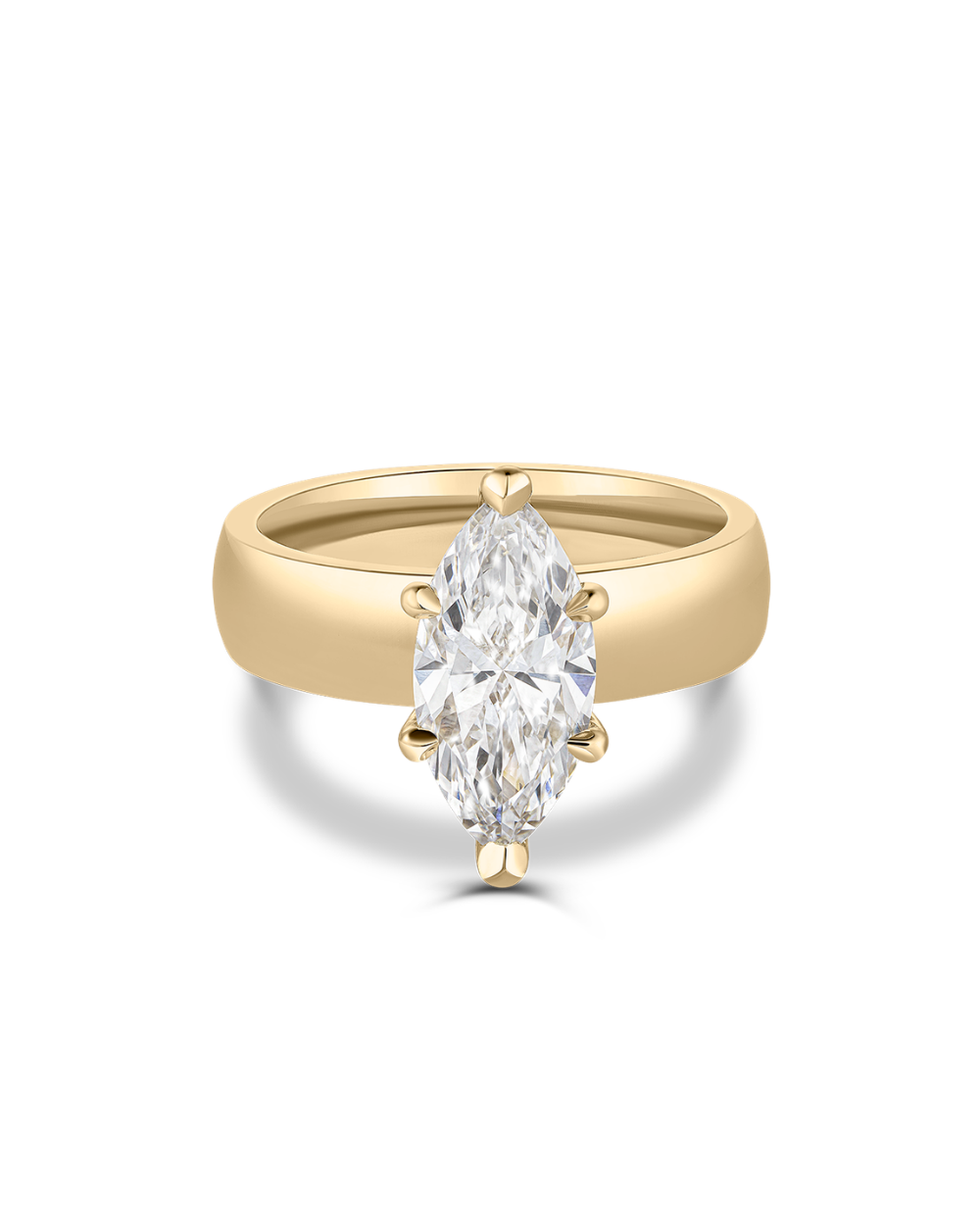 Simone- Marquise Solitaire Signet Style Lab Grown Diamond Engagement Ring