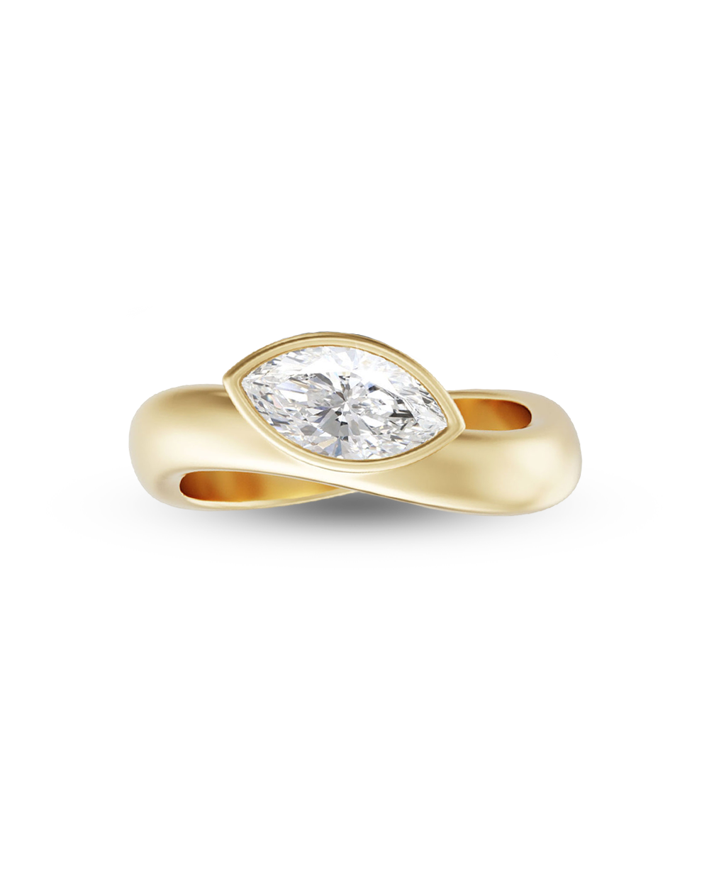 Blanche- Marquise Bezel Curved Style Lab Grown Diamond Engagement Ring