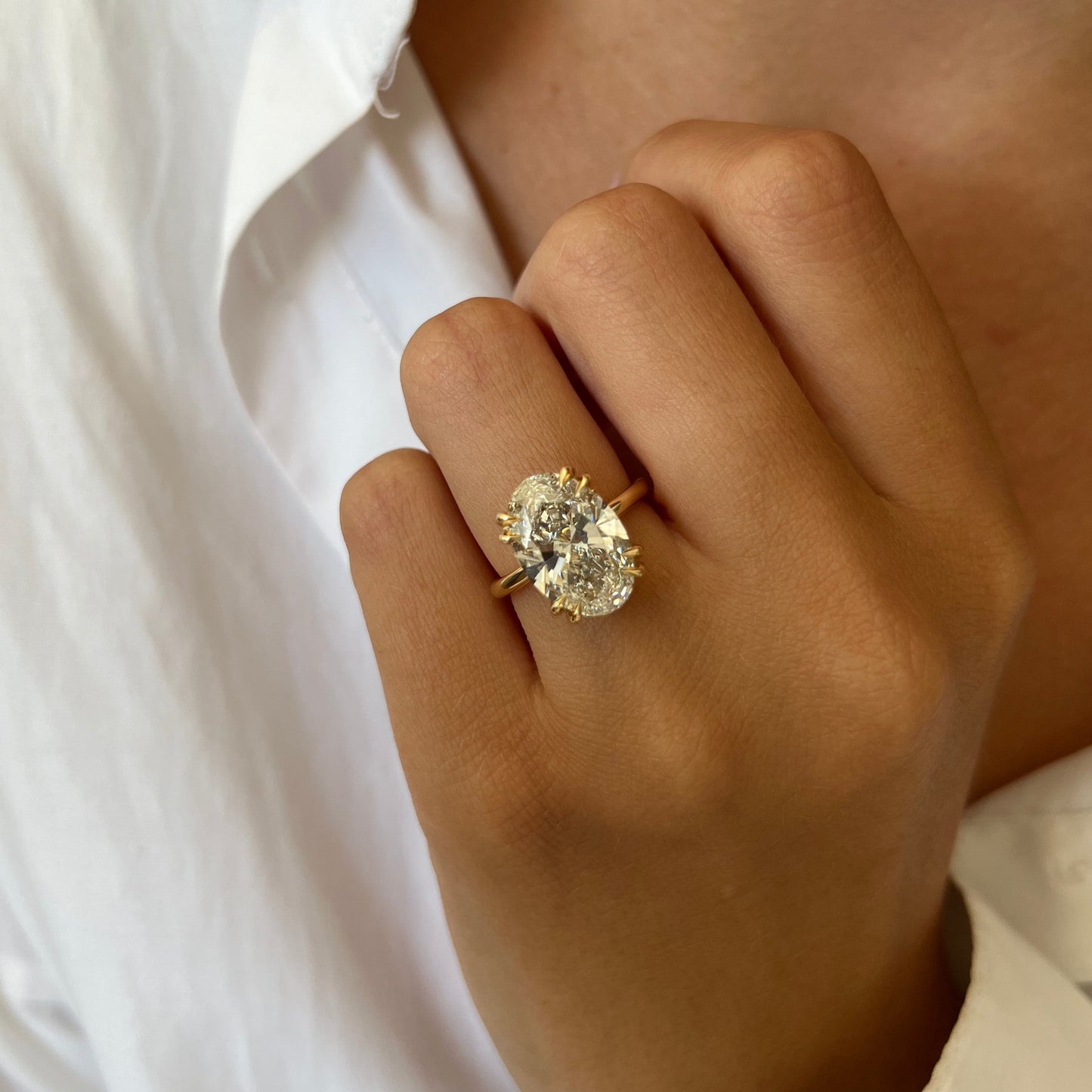3.0-5.0 CT Oval Lab Grown Diamond solitaire Engagement Ring