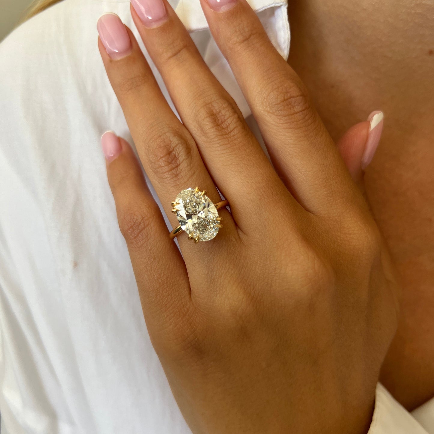 3.0-5.0 CT Oval Lab Grown Diamond solitaire Engagement Ring