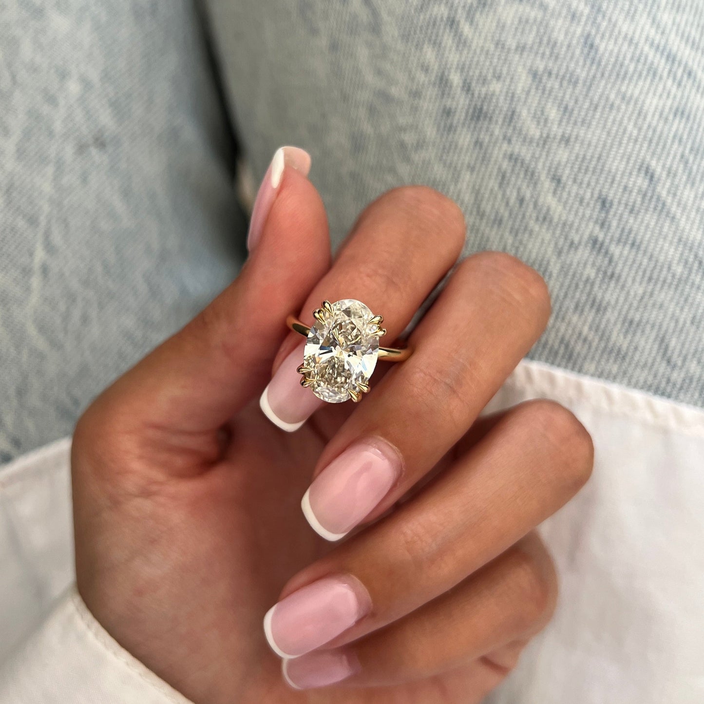 3.0-5.0 CT Oval Lab Grown Diamond solitaire Engagement Ring