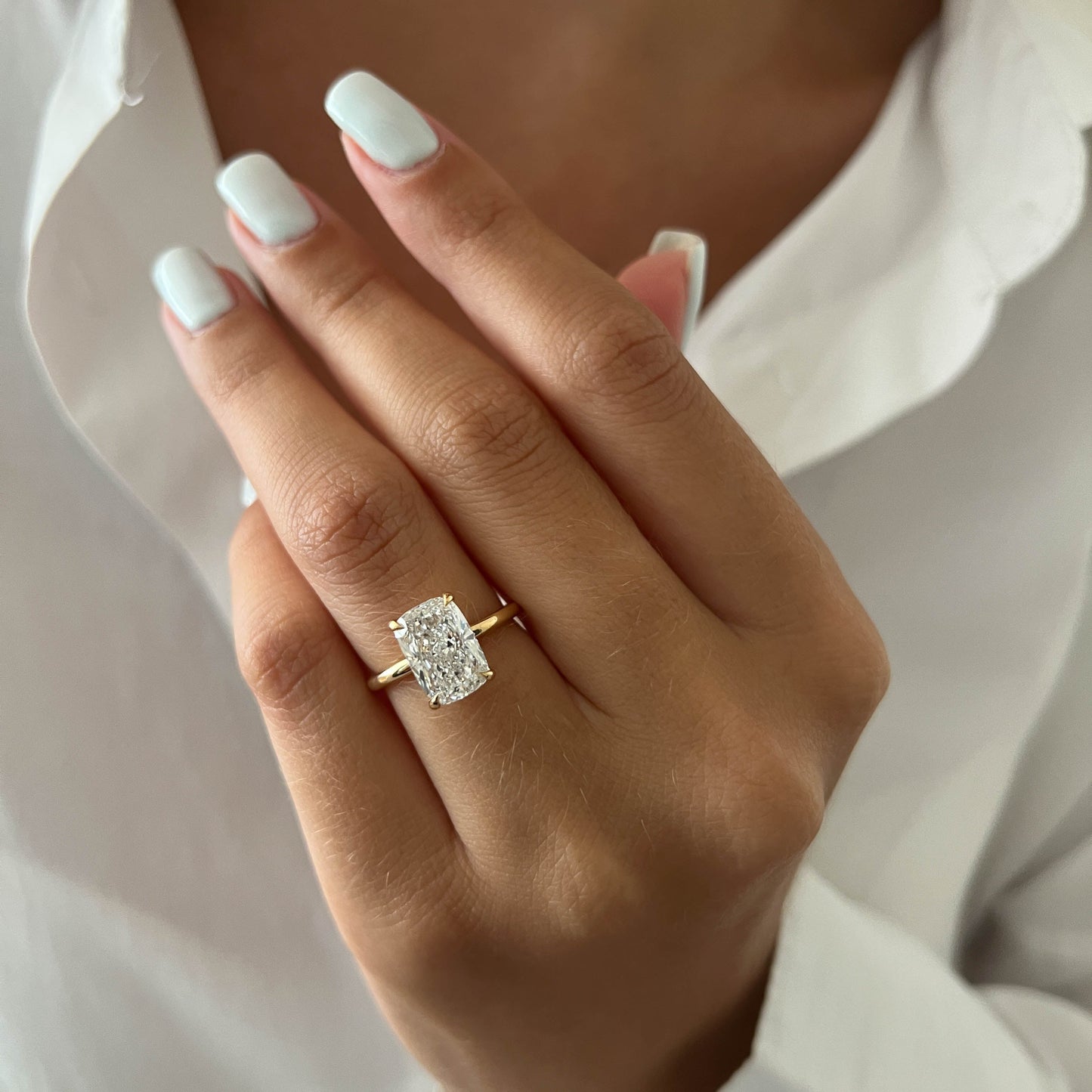 3.0-5.0 CT Elongated Cushion Lab Grown Diamond solitaire Engagement Ring