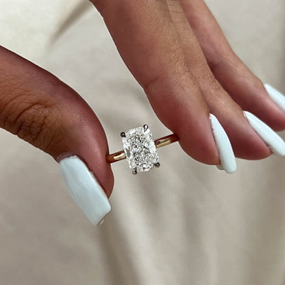 1.0-3.0 CT Elongated Cushion Lab Grown Diamond Solitaire Engagement Ring