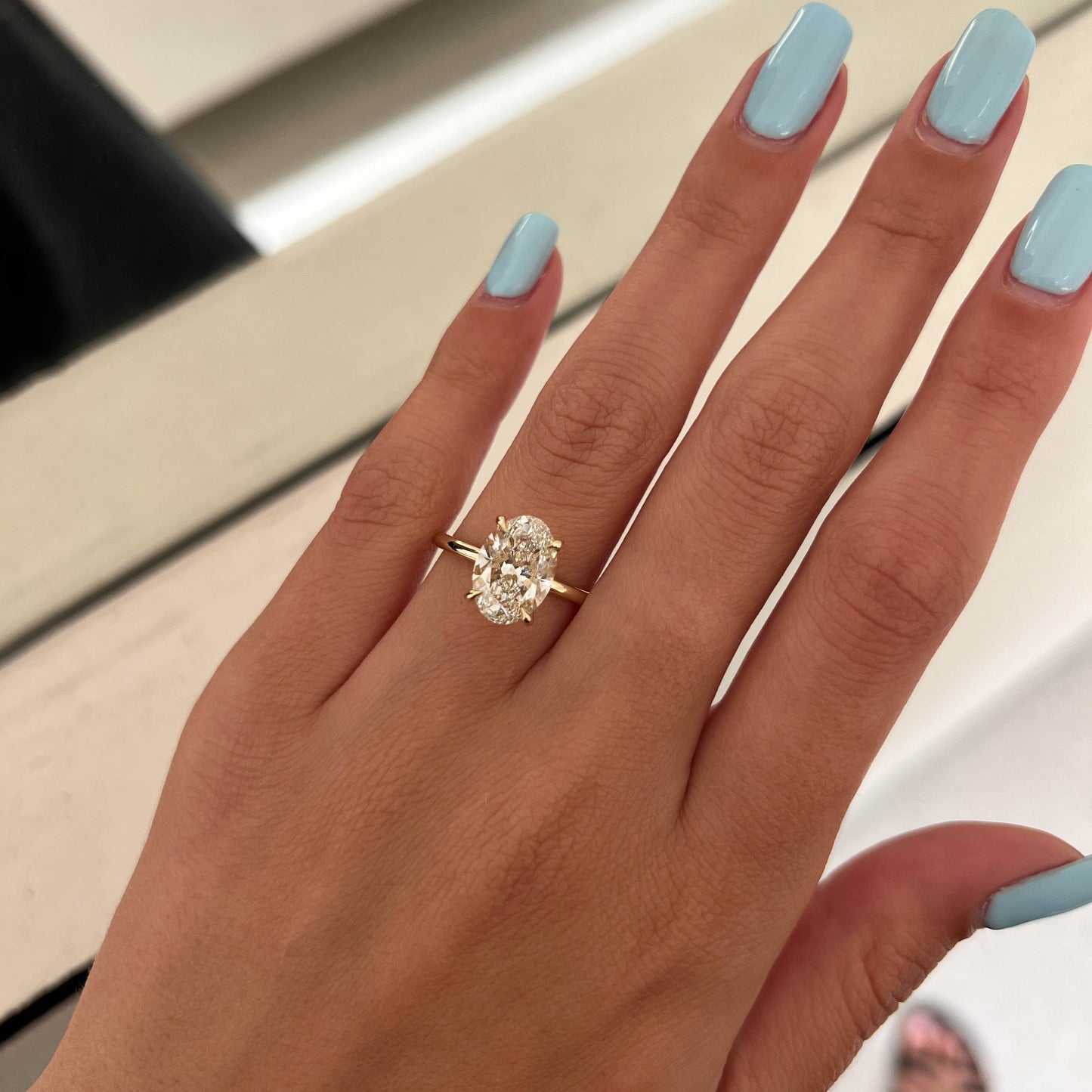1.0-3.0 CT Oval cut Lab Grown Diamond Solitaire Engagement Ring