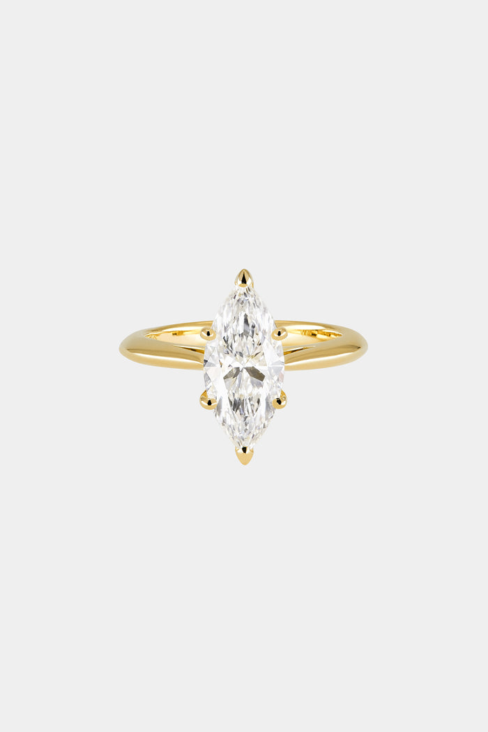 Solitaire Ring with 0.80 CT Marquise Cut Moissanite