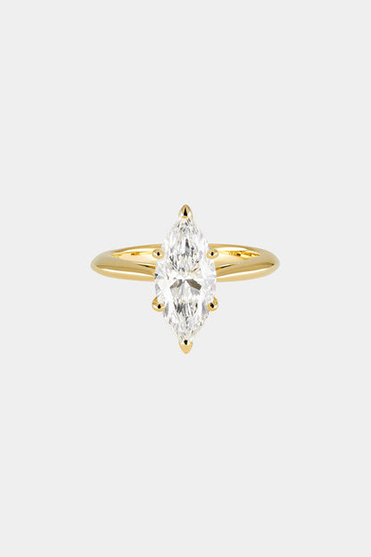 Solitaire Ring with 0.80 CT Marquise Cut Moissanite