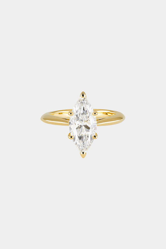 Solitaire Ring with 0.80 CT Marquise Cut Moissanite