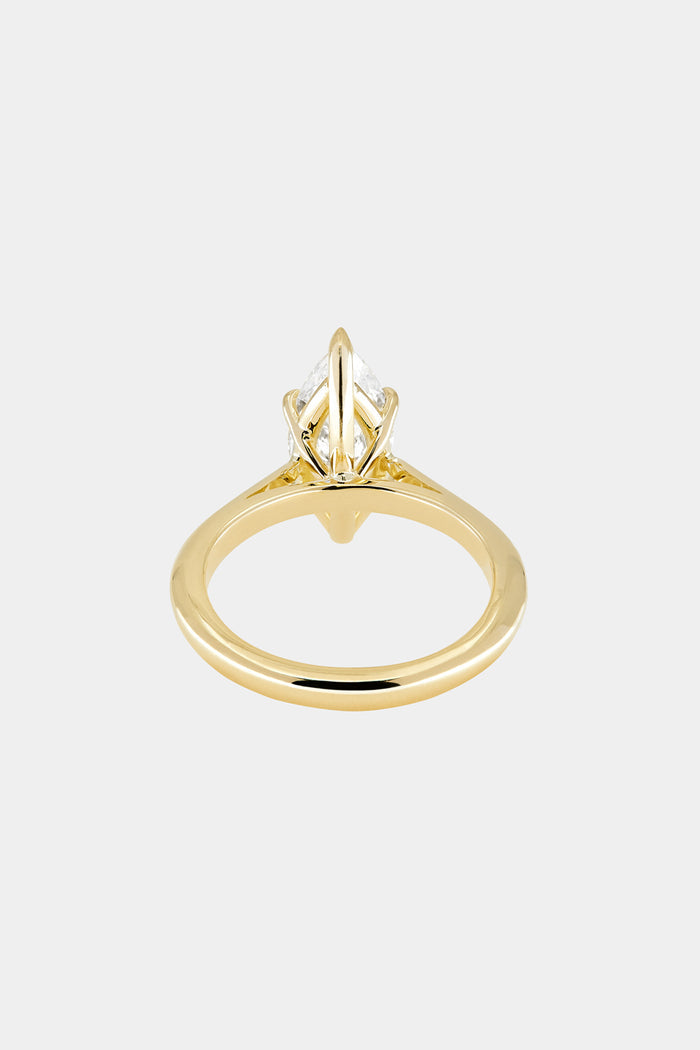 Solitaire Ring with 0.80 CT Marquise Cut Moissanite