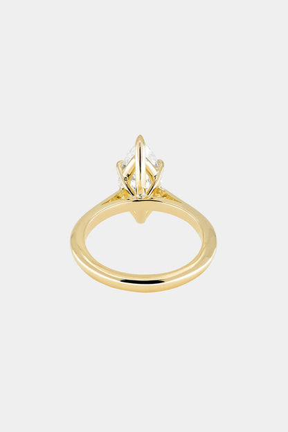 Solitaire Ring with 0.80 CT Marquise Cut Moissanite