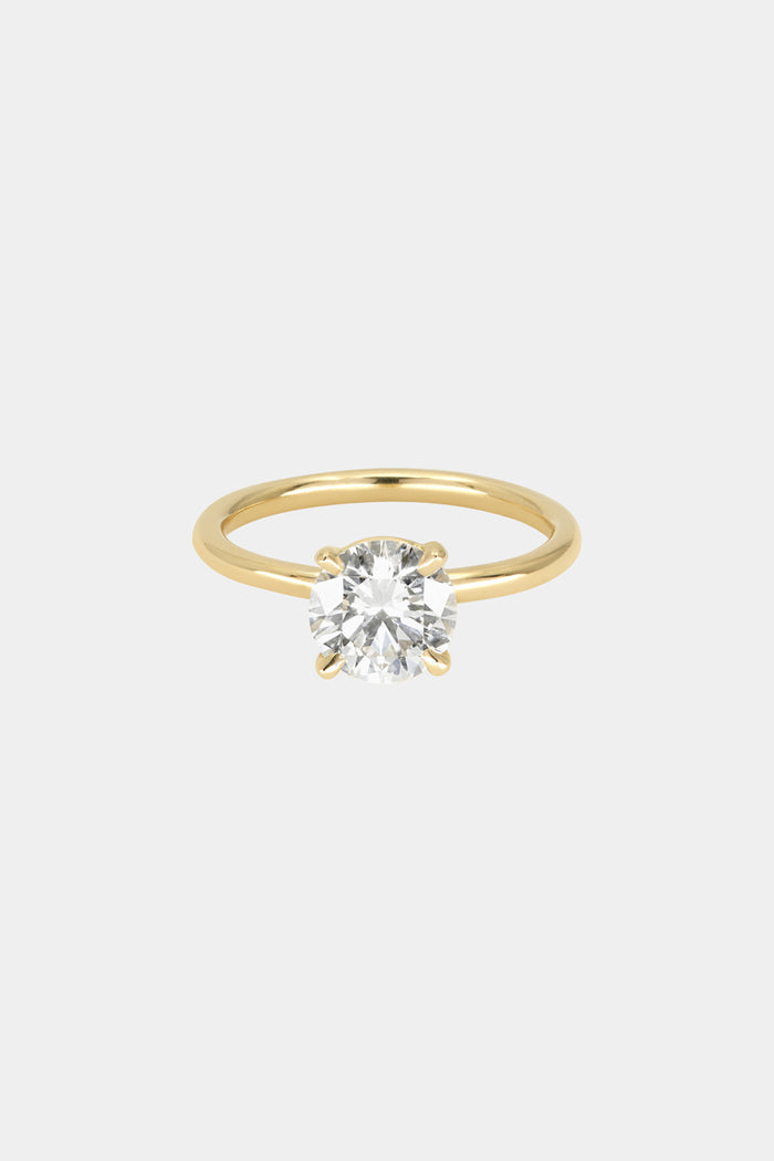 Solitaire Ring with 0.90 CT Round Cut Moissanite