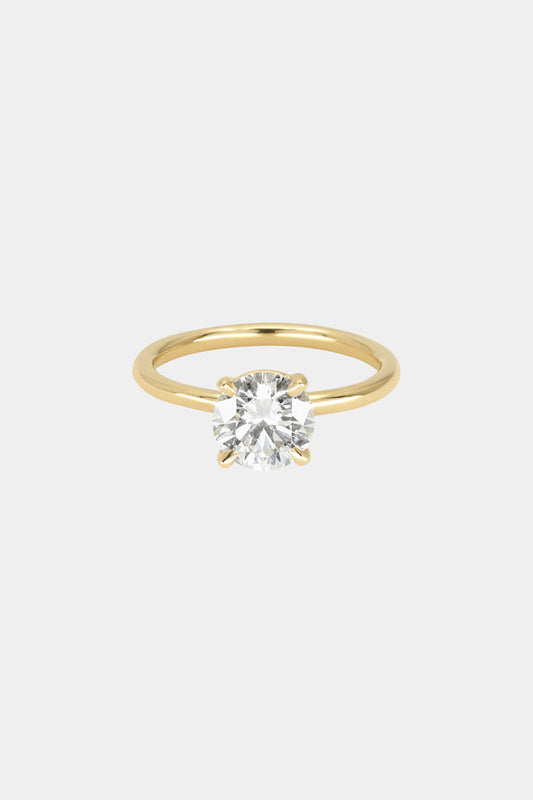 Solitaire Ring with 0.90 CT Round Cut Moissanite