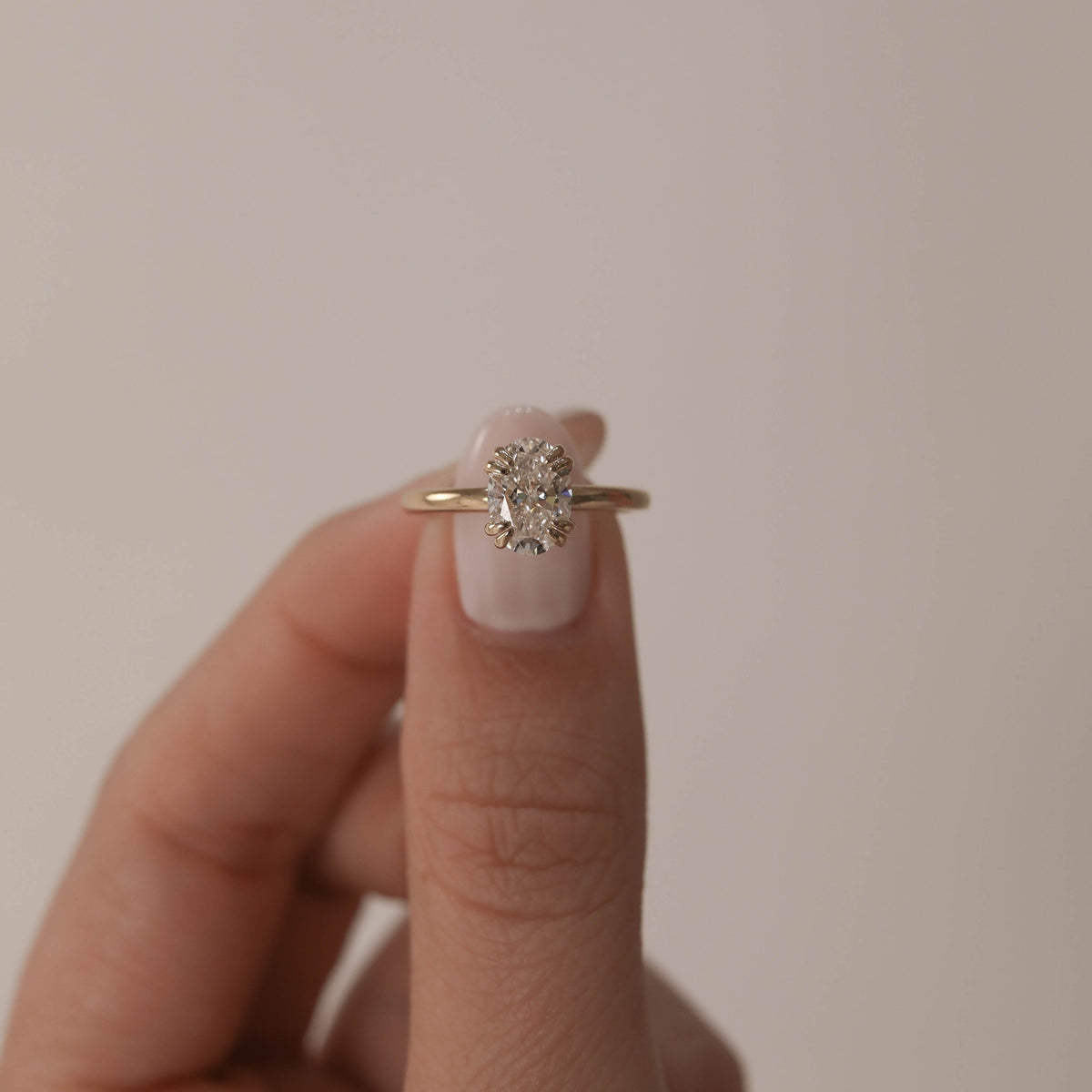 0.88 CT Round Solitaire Moissanite Engagement Ring - Barbara Maison 