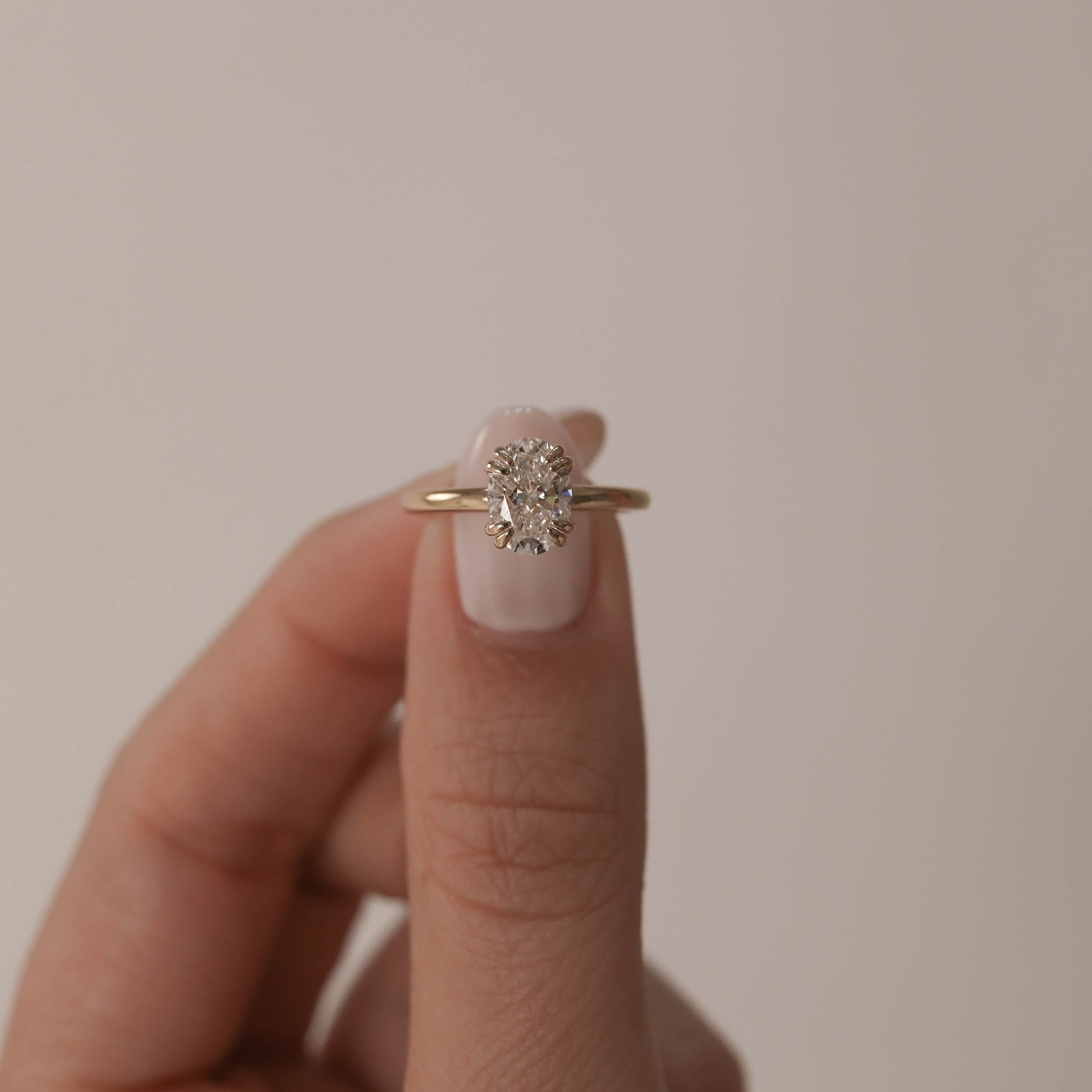 0.88 CT Round Solitaire Moissanite Engagement Ring - Barbara Maison 