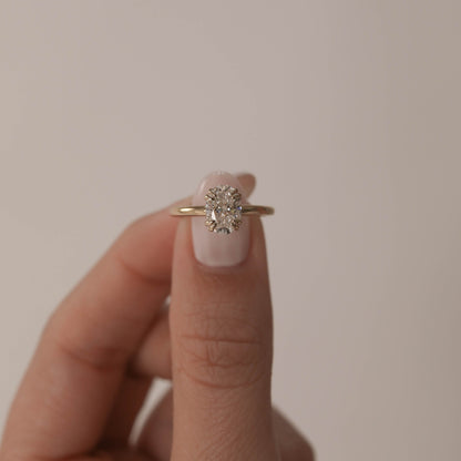 0.88 CT Round Solitaire Moissanite Engagement Ring - Barbara Maison 