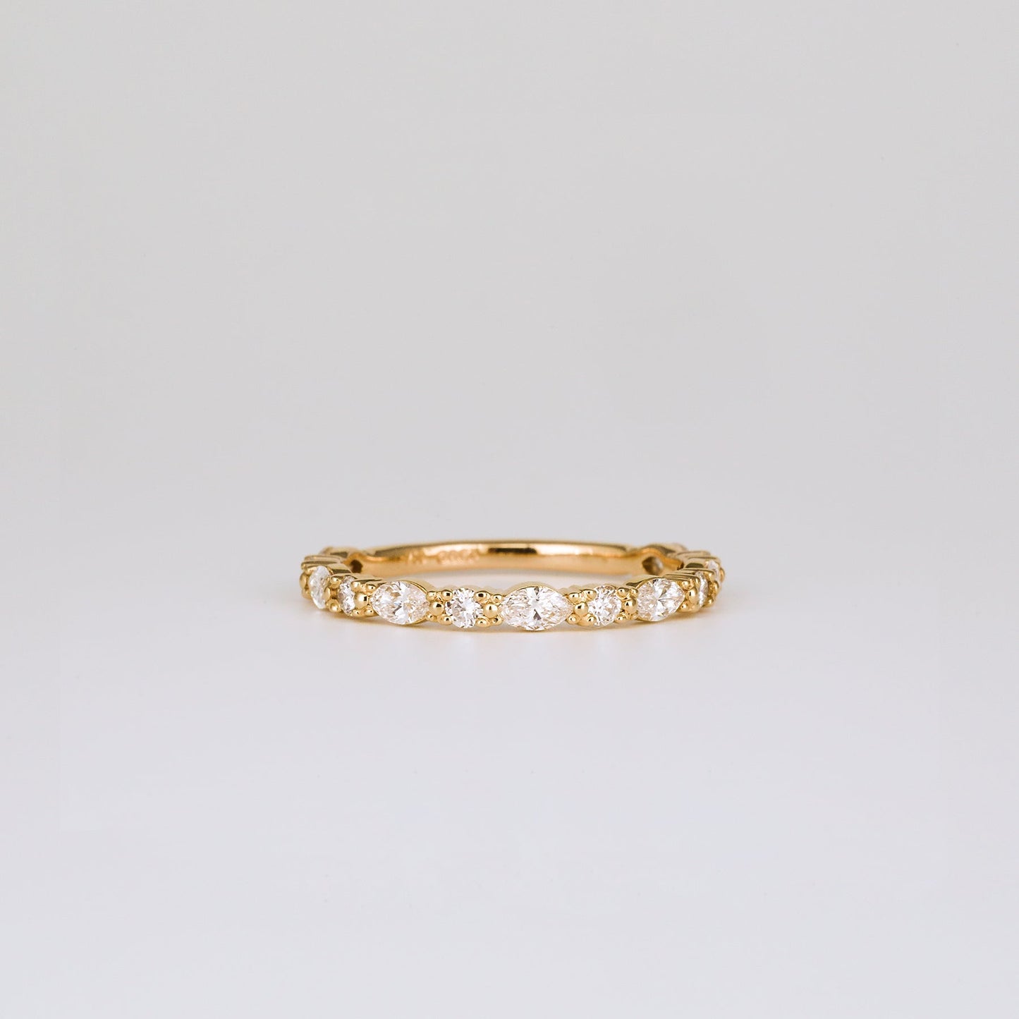 0.20 TCW Marquise & Round Lab Grown Diamond Half Eternity Wedding Band