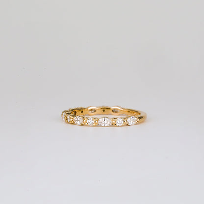 0.20 TCW Marquise & Round Lab Grown Diamond Half Eternity Wedding Band