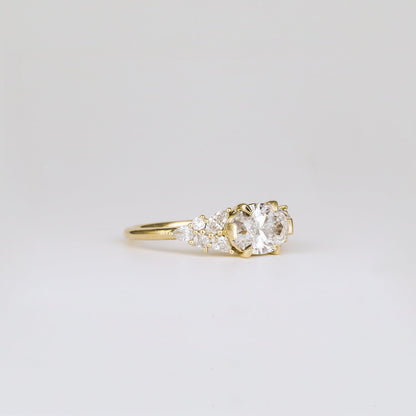 1.41-3.50 CT Oval  Lab Grown Diamond Cluster Engagement ring