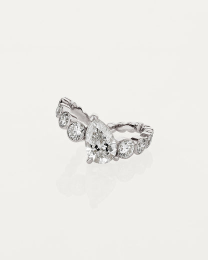 1.50 CT Pear Cut Lab Grown Diamond Unique Style Engagement Ring