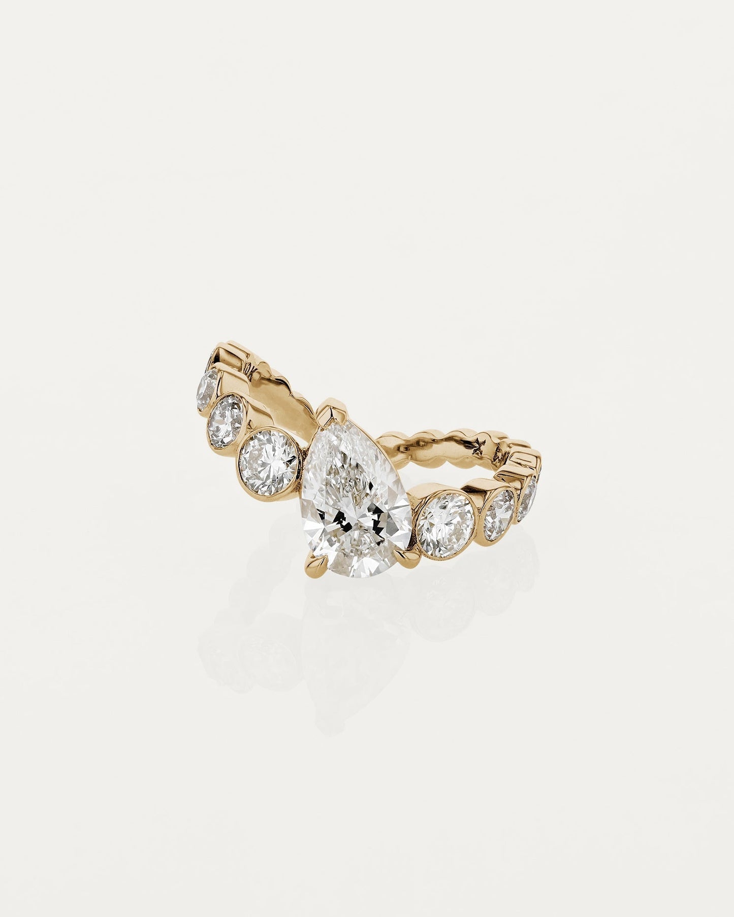 1.50 CT Pear Cut Lab Grown Diamond Unique Style Engagement Ring