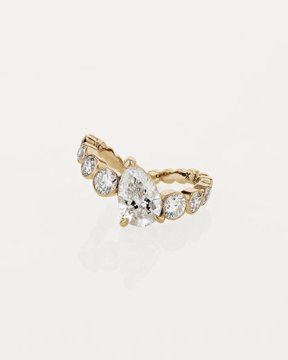 1.50 CT Pear Cut Lab Grown Diamond Unique Style Engagement Ring