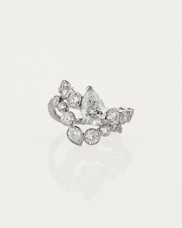 1.50 CT Pear Cut Lab Grown Diamond Unique Style Engagement Ring