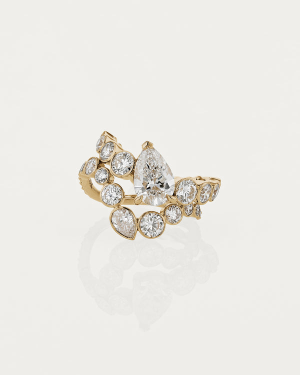 1.50 CT Pear Cut Lab Grown Diamond Unique Style Engagement Ring