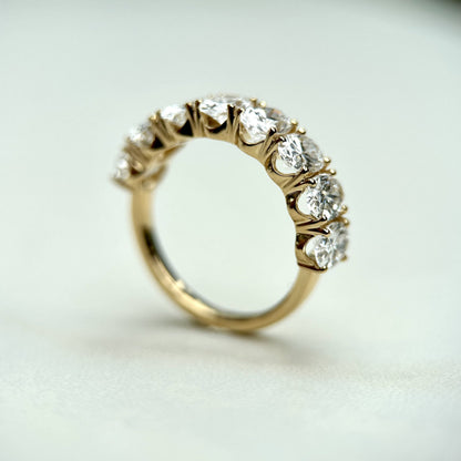 2.5 TCW Oval Lab Grown Diamond Half Eternity Stackable Wedding Band