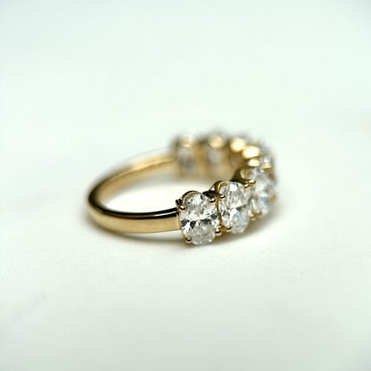 2.5 TCW Oval Lab Grown Diamond Half Eternity Stackable Wedding Band