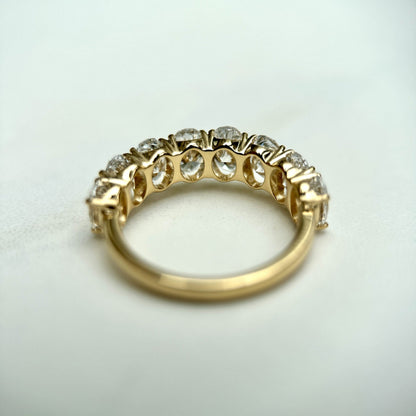 2.5 TCW Oval Lab Grown Diamond Half Eternity Stackable Wedding Band