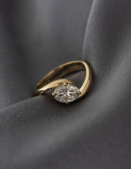 1.0 -1.50 CT Oval Cut Lab Grown Diamond Solitaire Engagement Ring