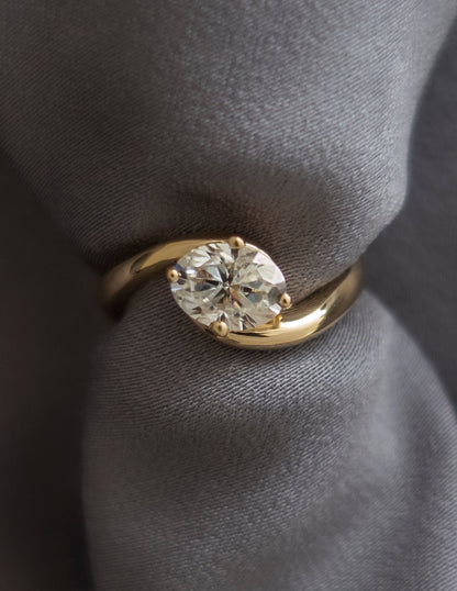 1.0 -1.50 CT Oval Cut Lab Grown Diamond Solitaire Engagement Ring
