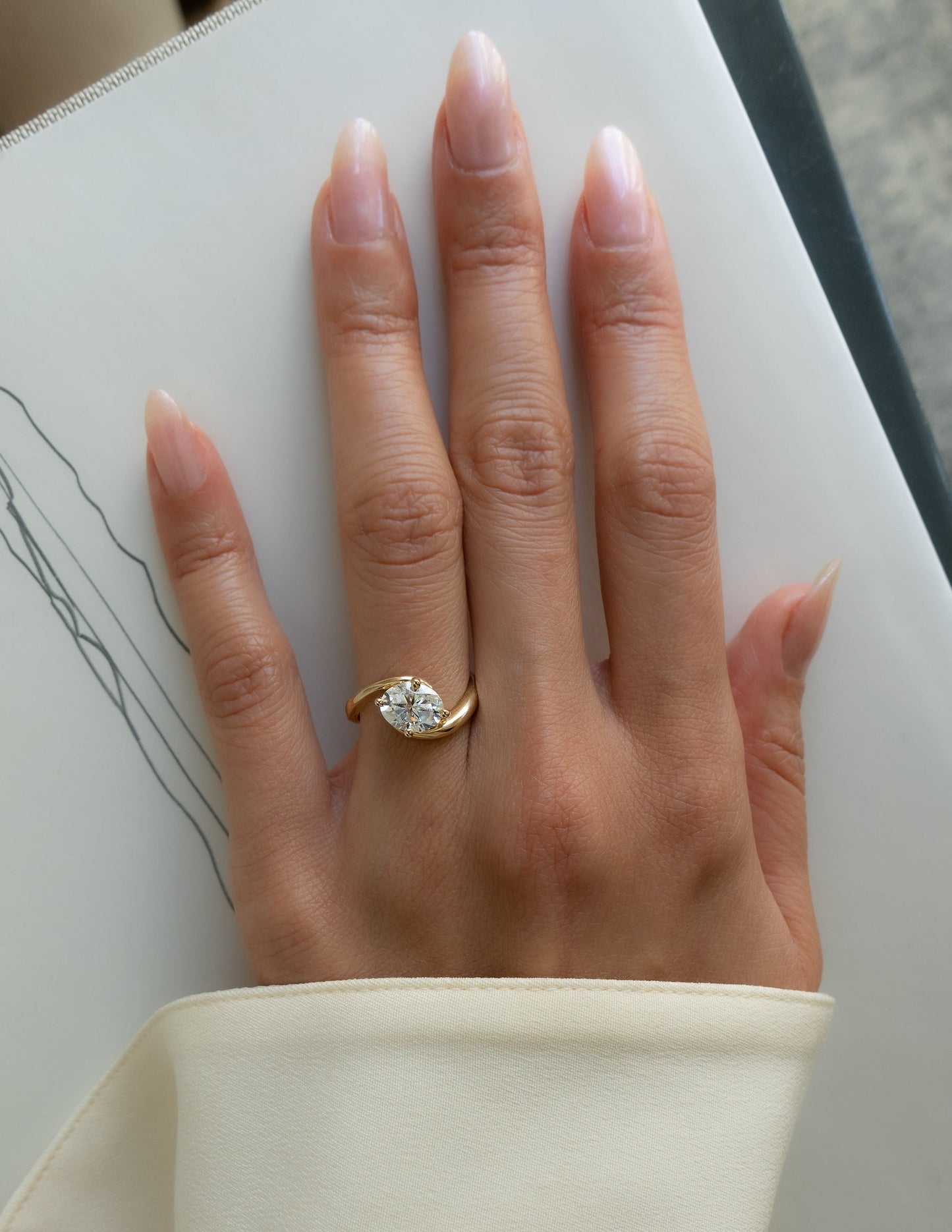 1.0 -1.50 CT Oval Cut Lab Grown Diamond Solitaire Engagement Ring